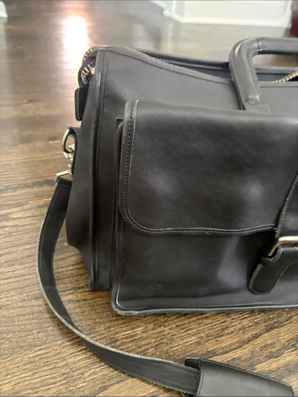 Vintage COACH Black Leather Men's Briefcase Briefcase Bag- Model 5283
